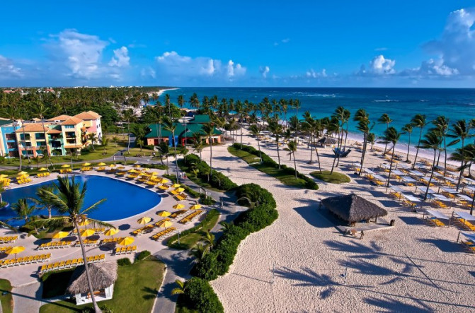 Aerial view of a beach resort in Punta Cana
