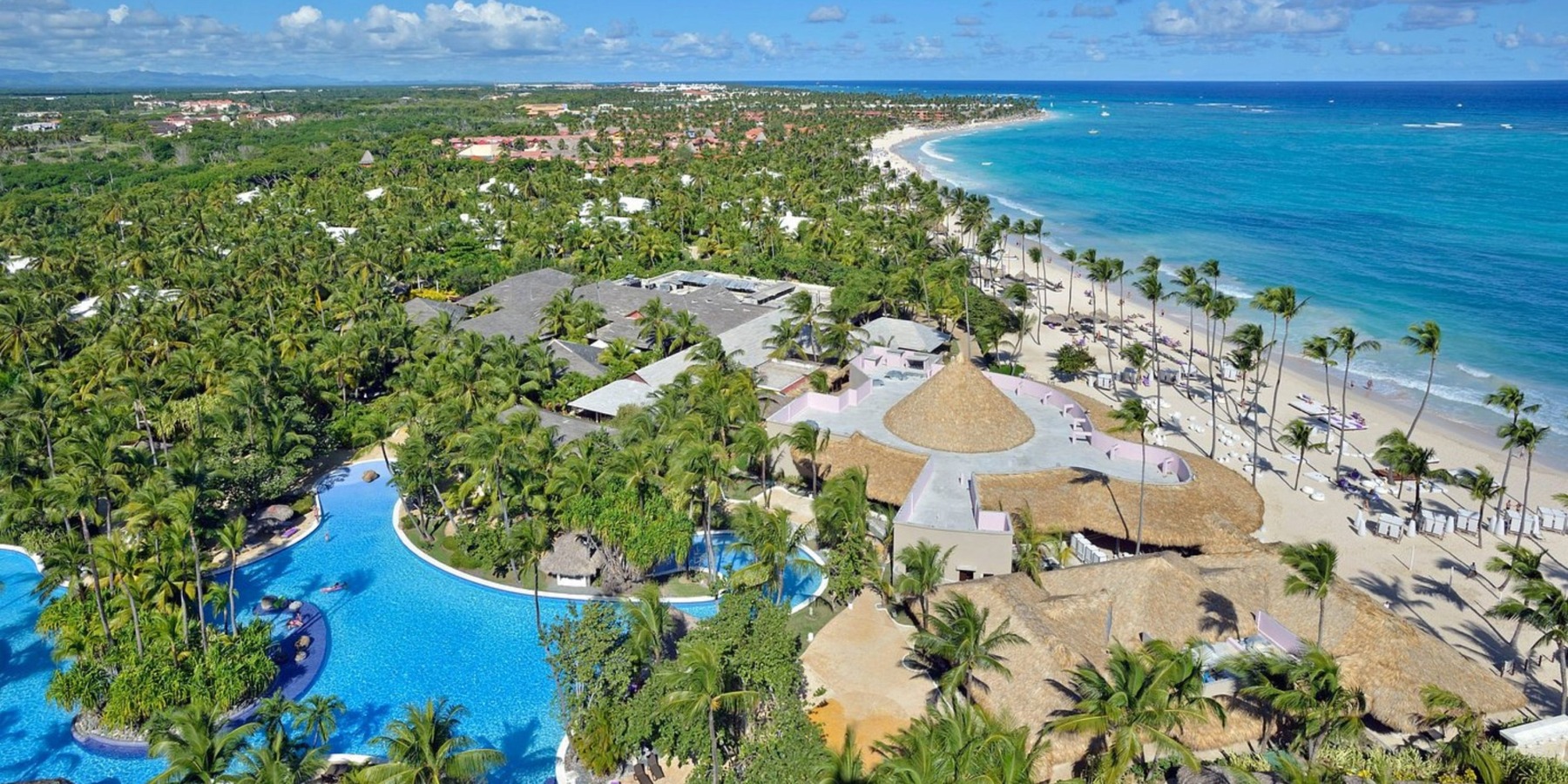 Aerial view of Punta Cana resort and beach